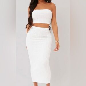 White two-piece textured, set brand BNWT  tags never worn